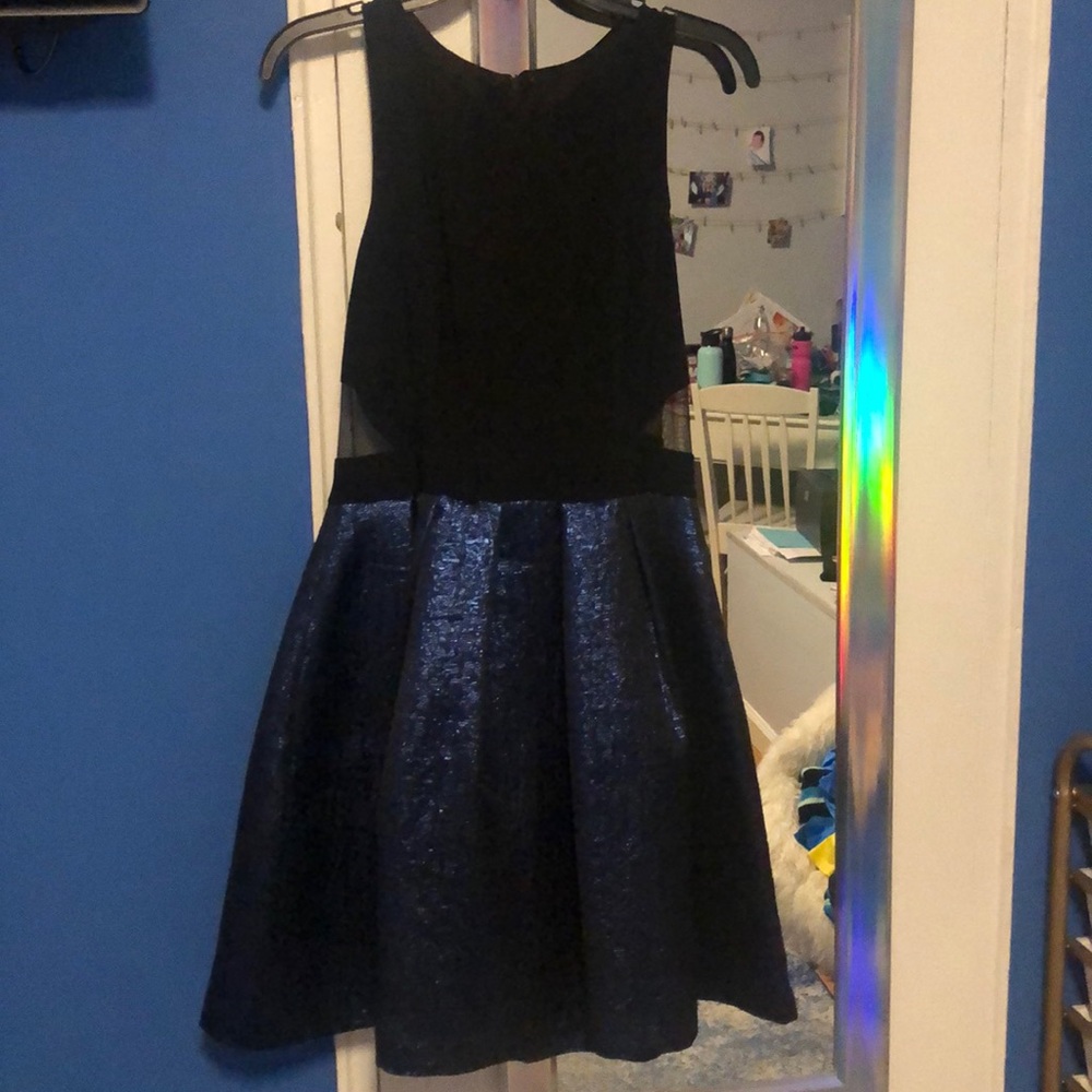 A-line black and blue iridescent  Aqua dress